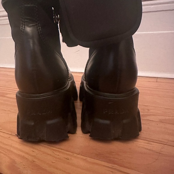 Prada Monolith leather and Re-Nylon boots with pouch - Picture 7 of 16